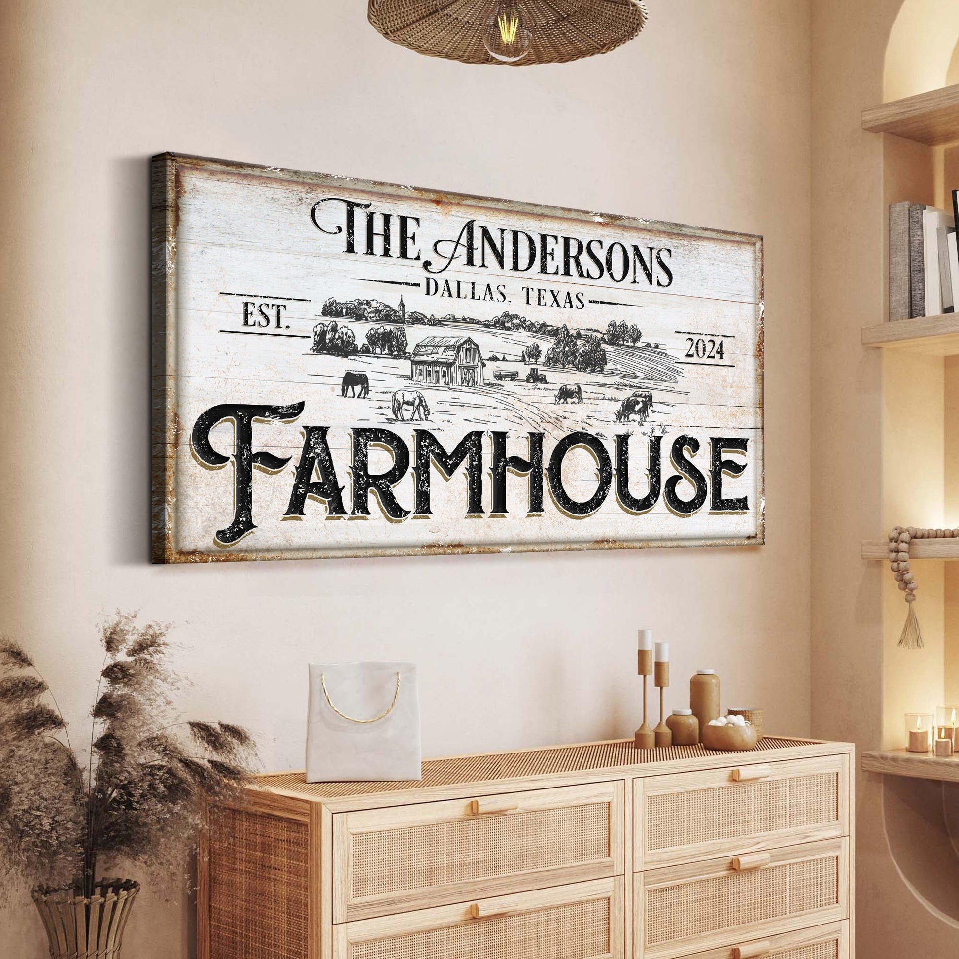 Rustic farmhouse canvas sign XII with country typography wall art decor