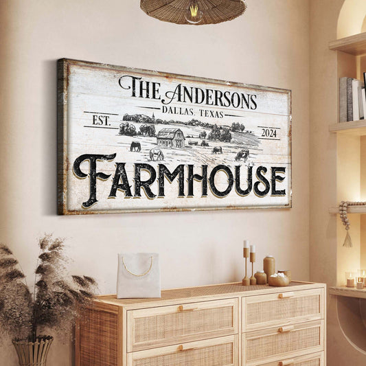 Rustic farmhouse canvas sign XII with country typography wall art decor