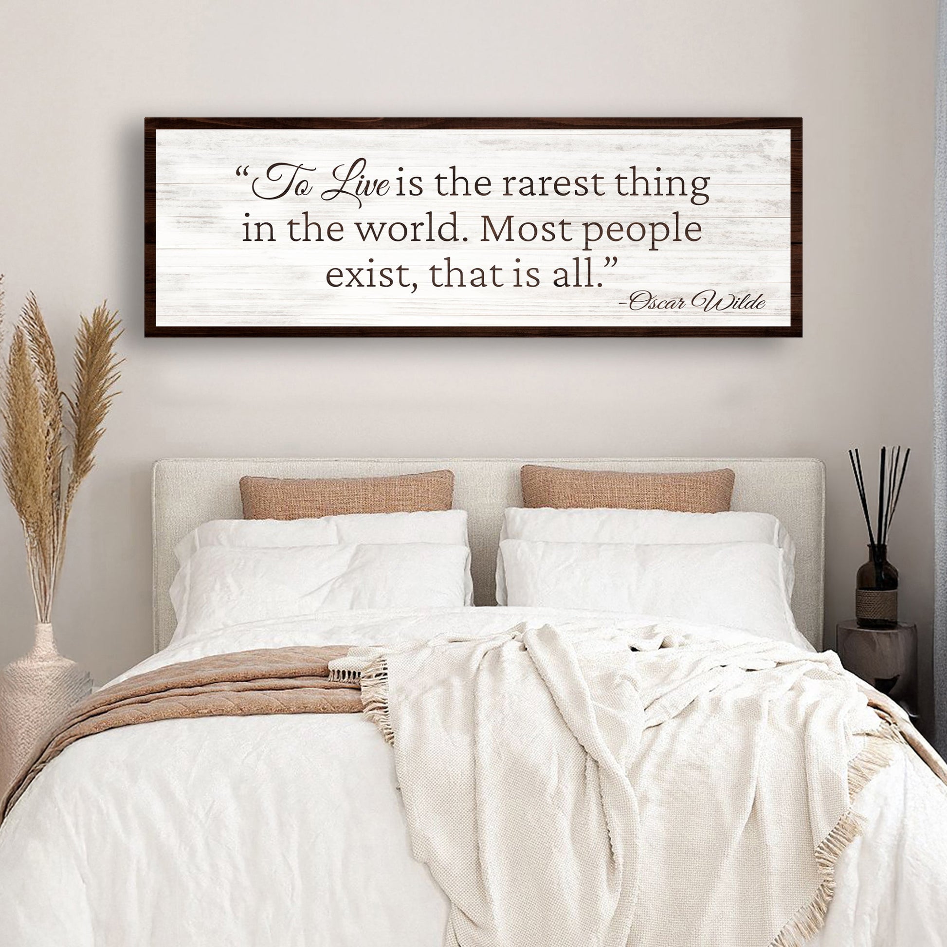 To Live Is the Rarest Thing quote canvas wall art - farmhouse inspirational sign