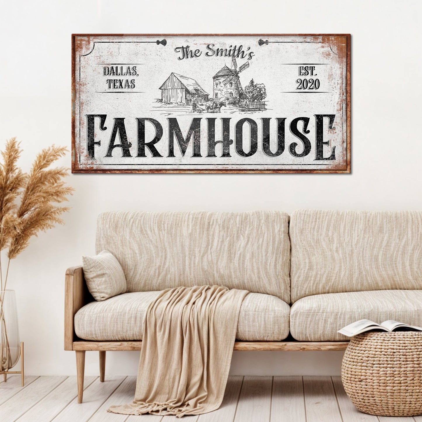 Rustic farmhouse canvas sign XI with warm country style for farmhouse decor