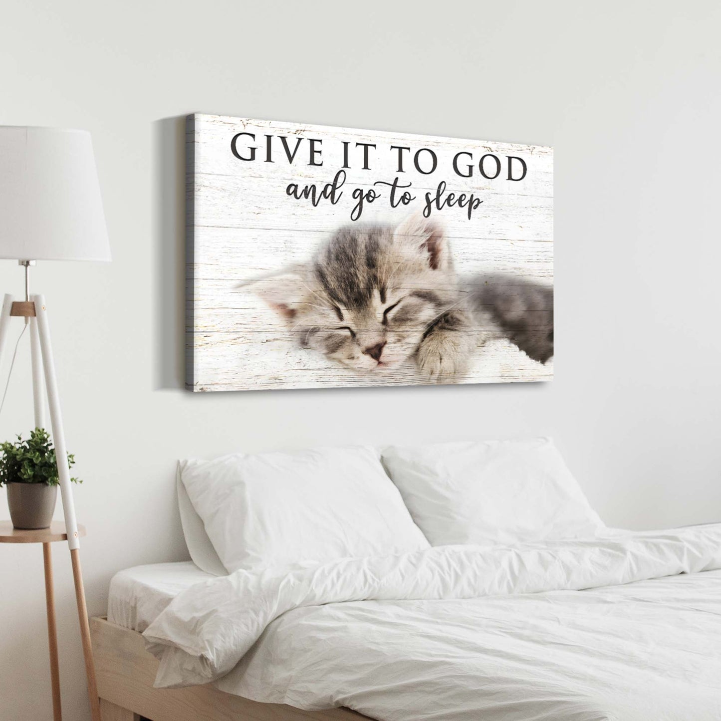 Give It to God and Go to Sleep Faith Canvas Sign - Horizontal Floral