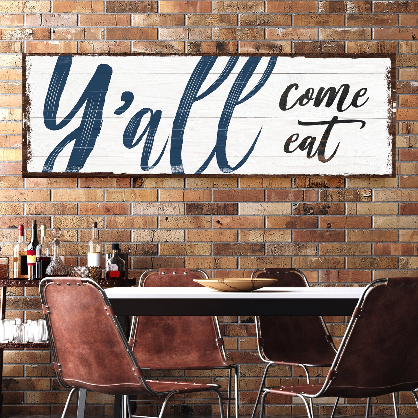 Y'all Come Eat Kitchen Canvas Sign