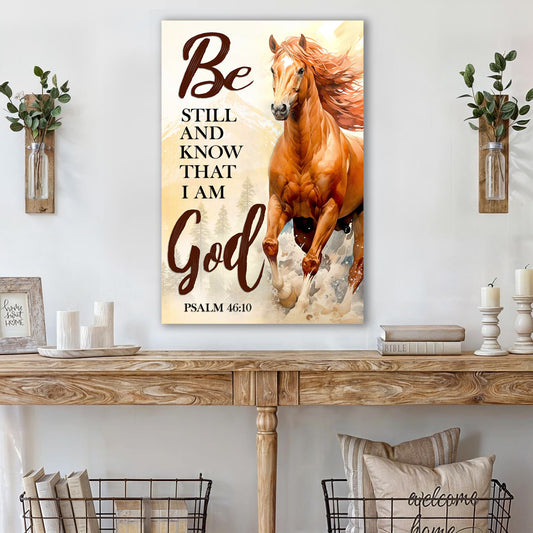 Be Still And Know That I Am God Psalm 46:10 faith canvas sign