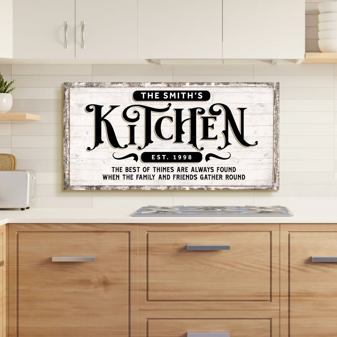 Kitchen wall art canvas sign for home - gallery wrapped UV-resistant ink made in USA