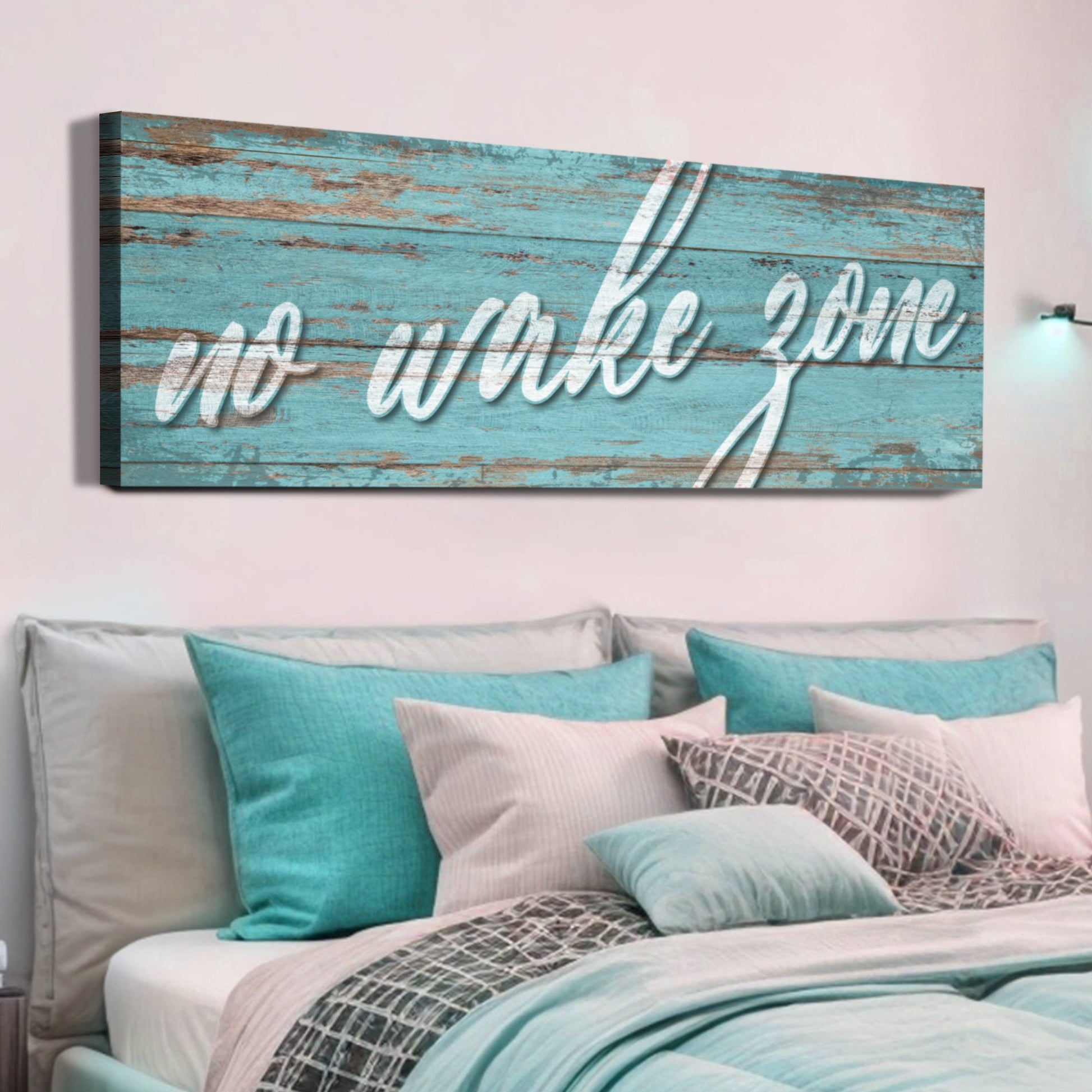 No Wake Zone lake life canvas wall art sign for cabins