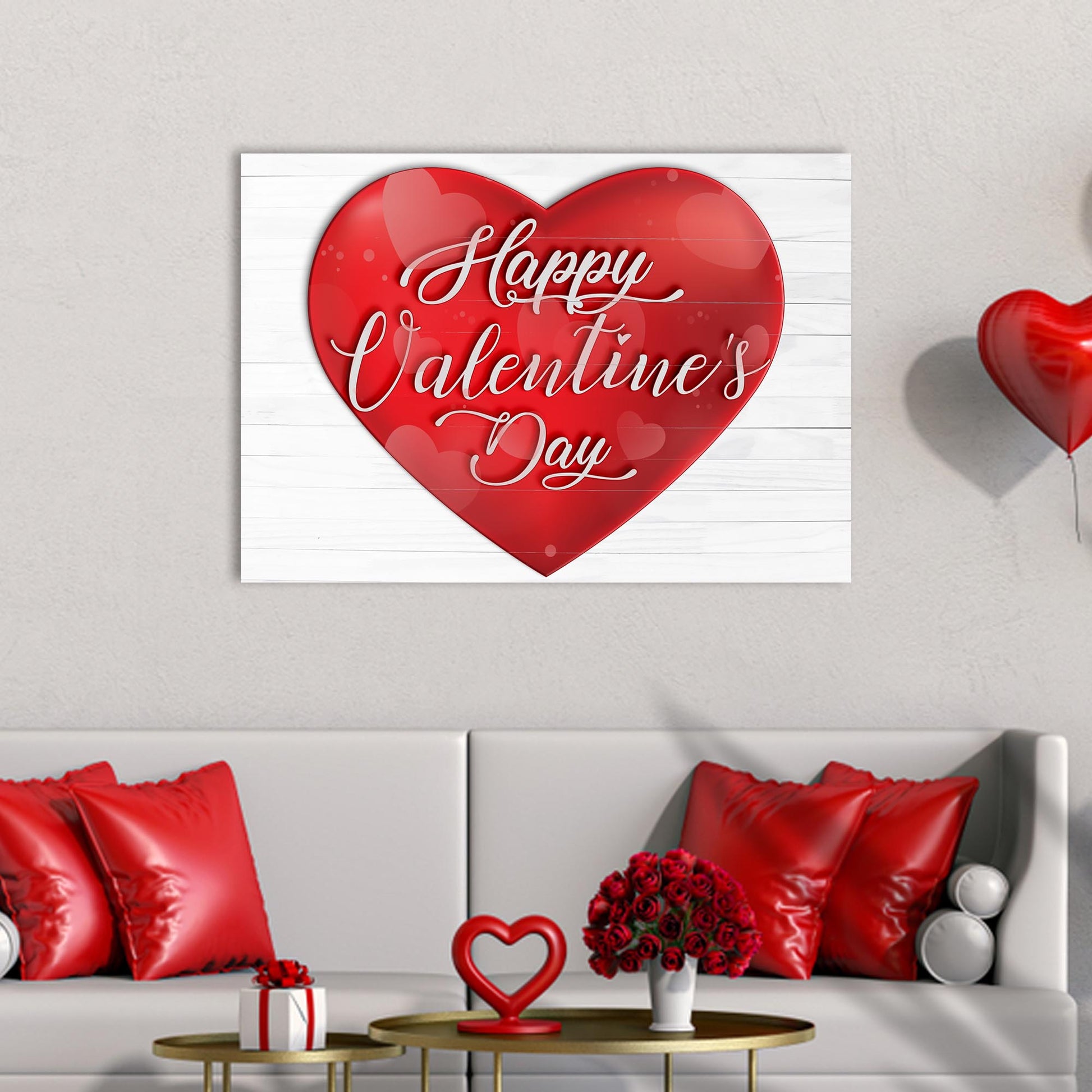 Valentines Day romantic canvas wall art, love message wall decor for bedroom or living room