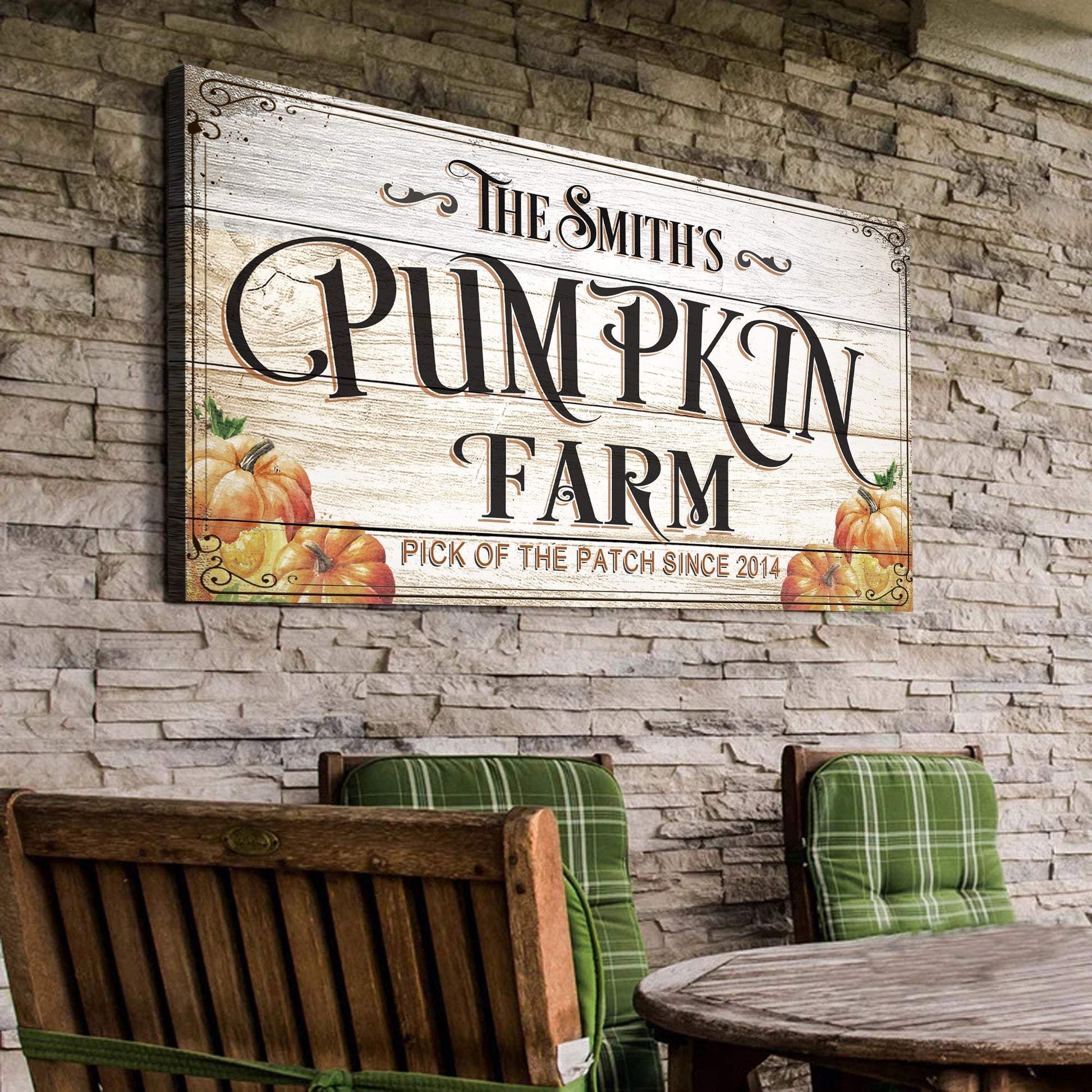 Pick of the patch pumpkin farm canvas wall art — fall harvest autumn decor