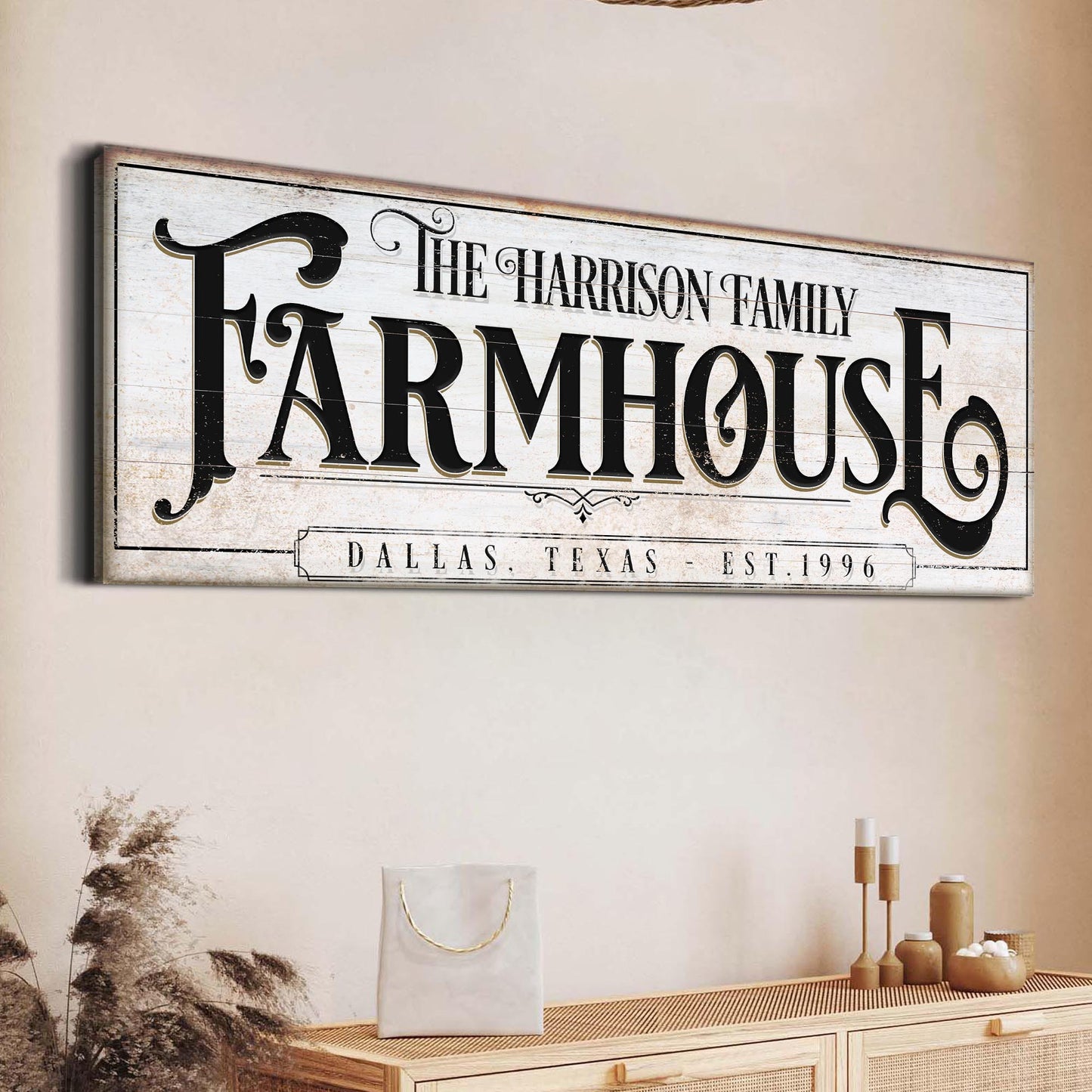 Vintage Rust Farmhouse Canvas Sign