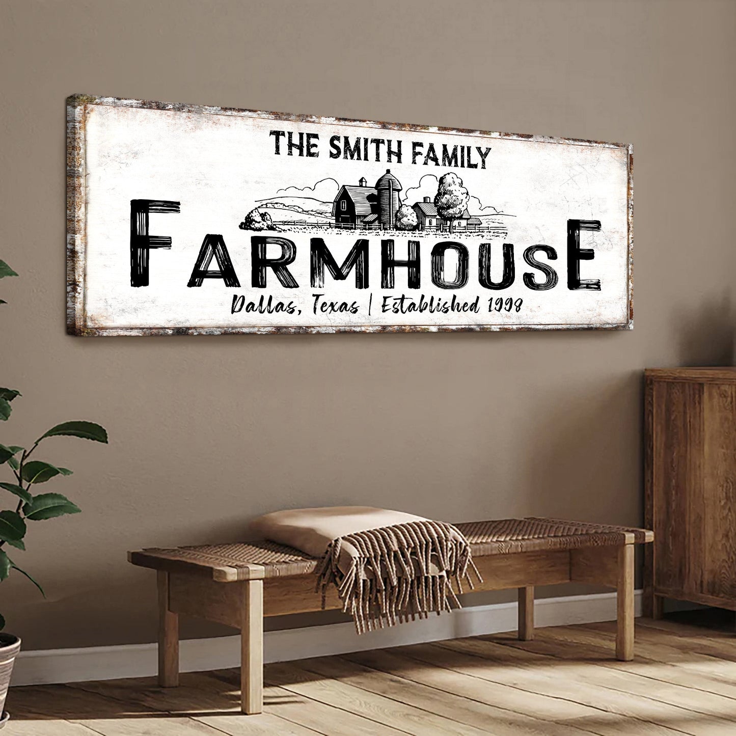 Rustic Farmhouse Canvas Sign XIII