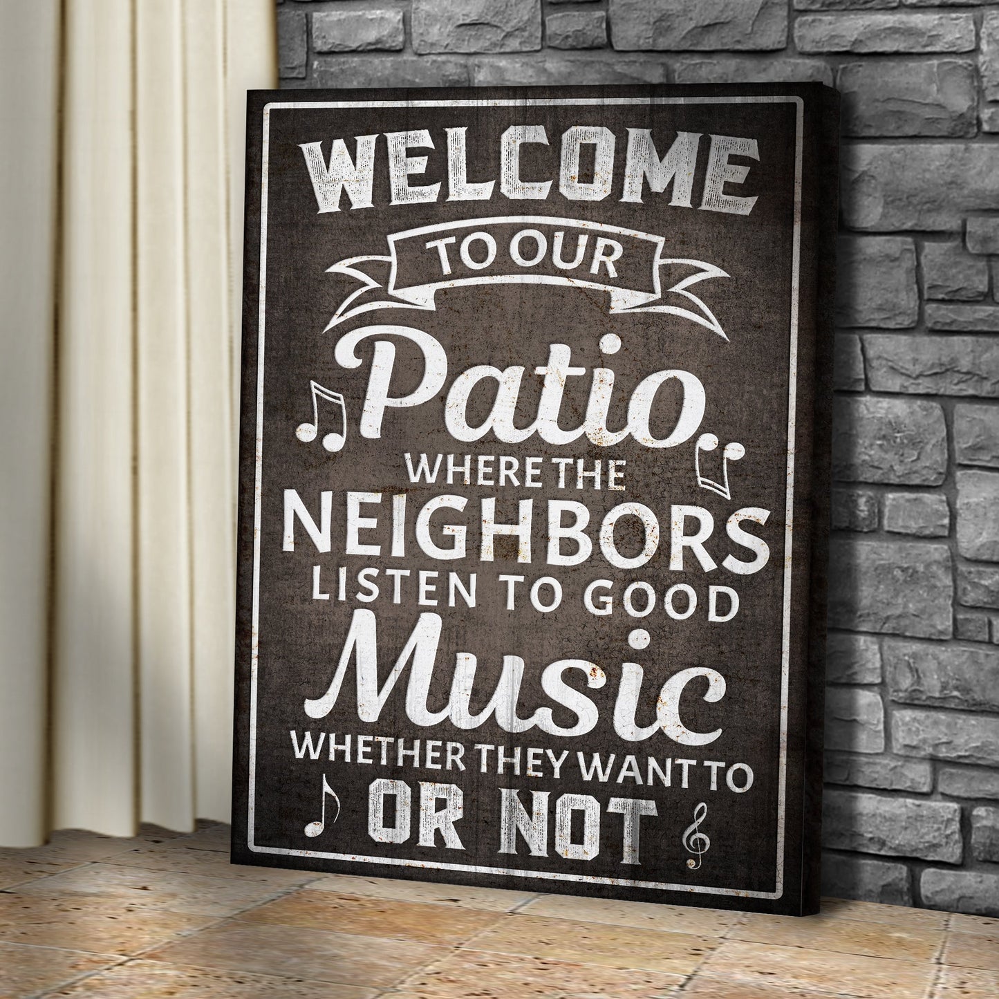 Welcome To Our Patio Canvas Sign II