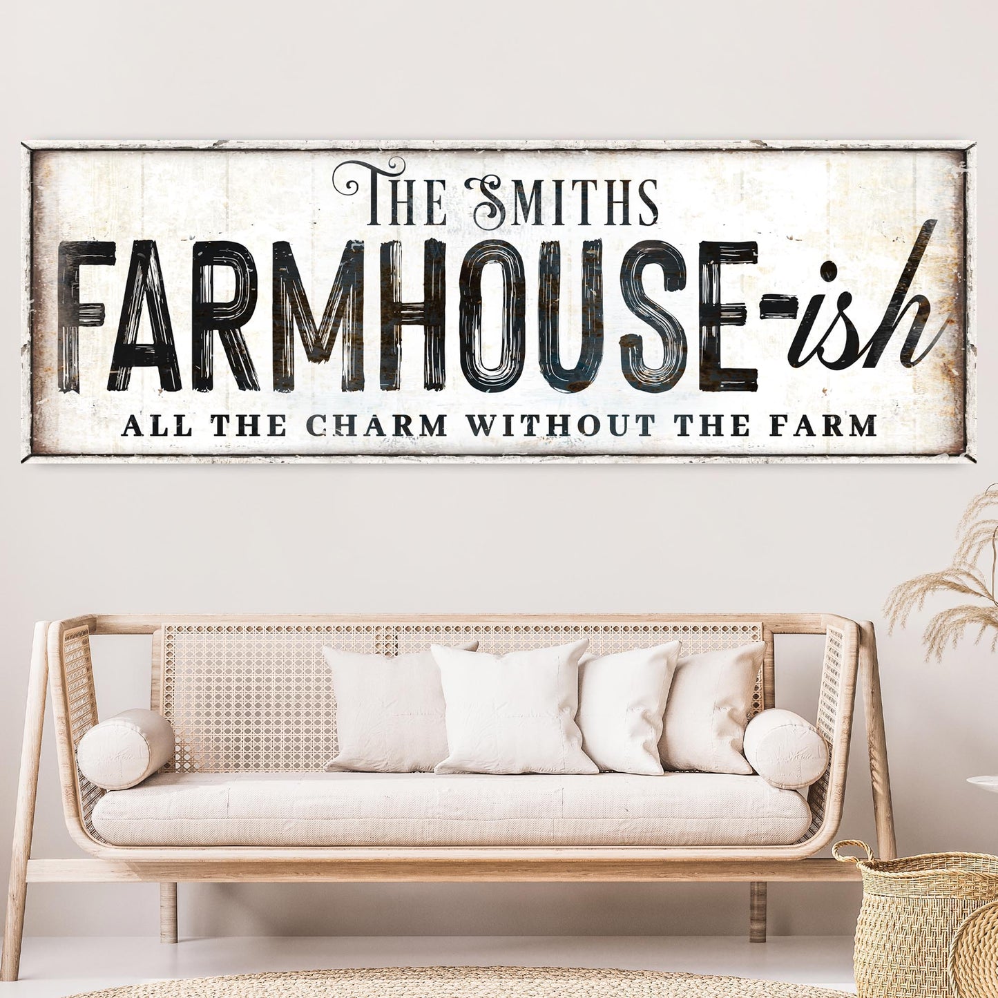 Farmhouse-Ish canvas sign wall art for modern or transitional spaces