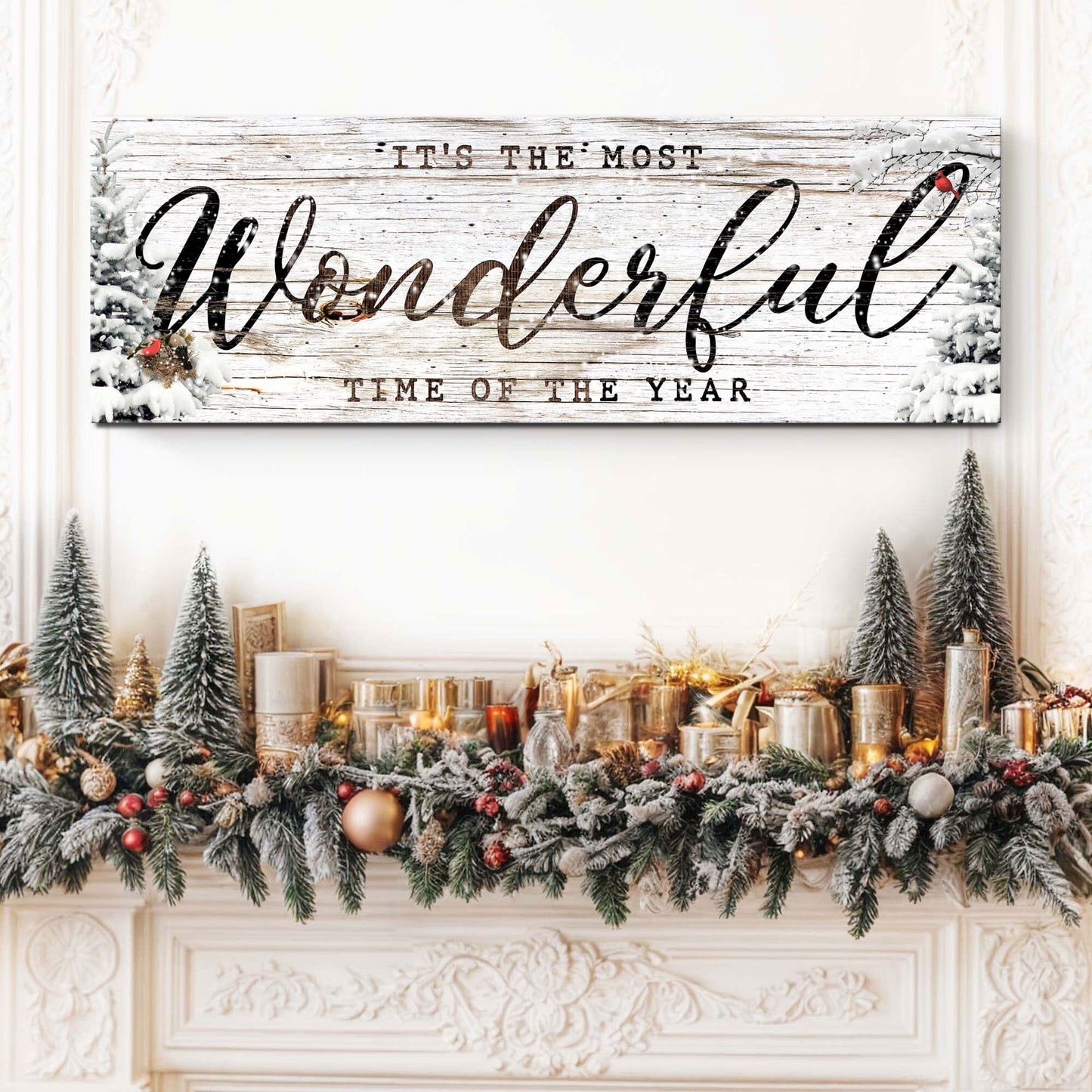 Holiday Christmas season canvas wall art sign for home decor