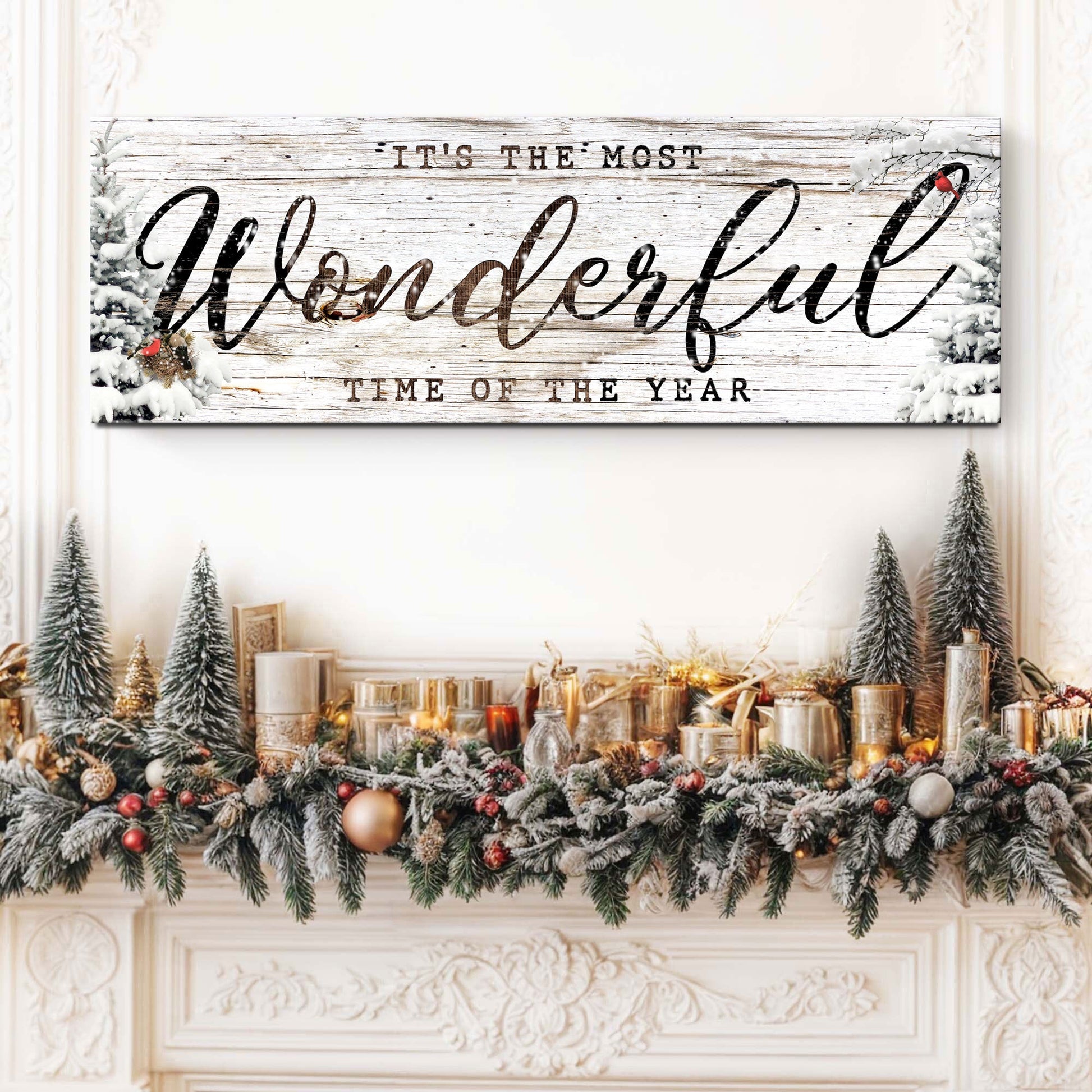 Holiday Christmas season canvas wall art sign for home decor
