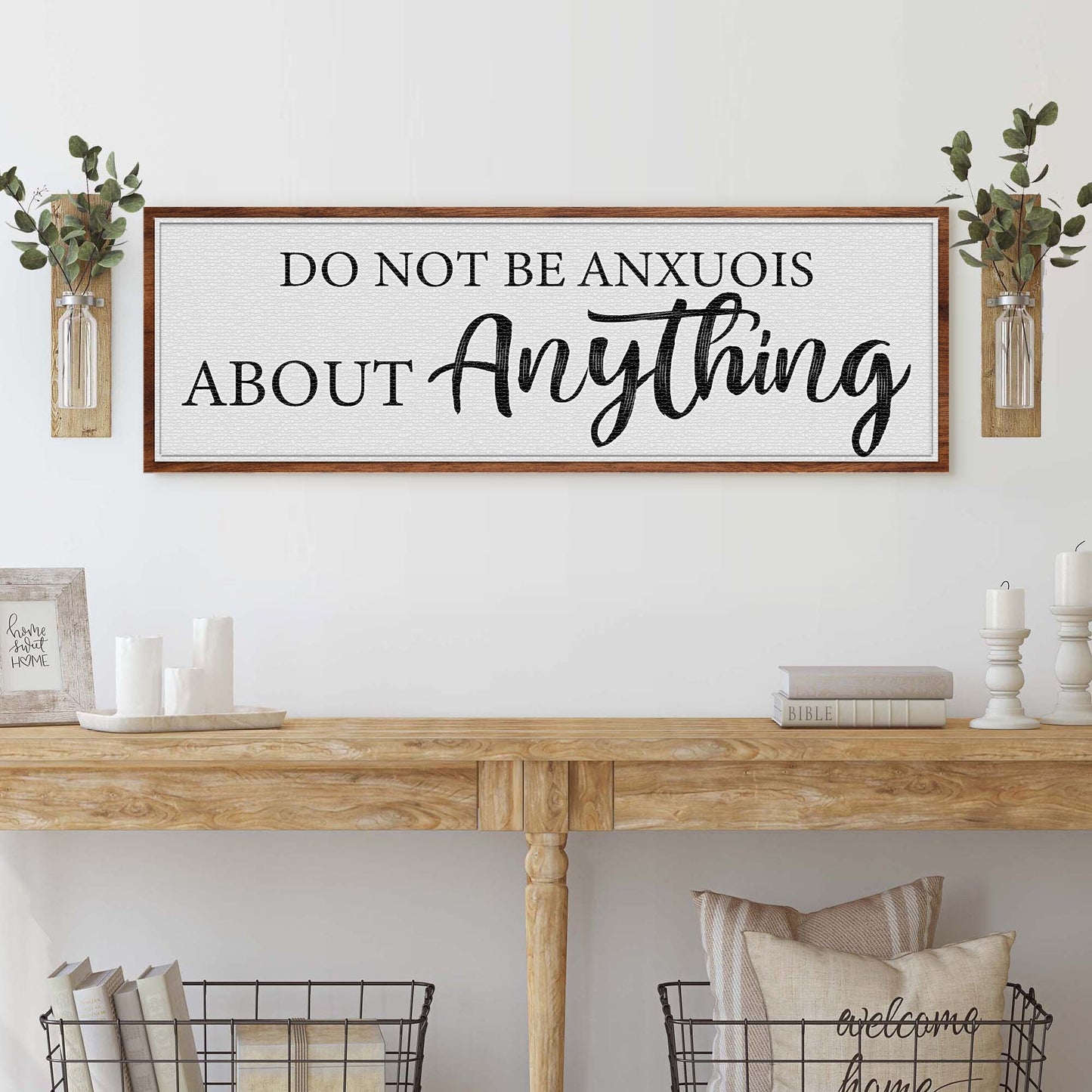 Do Not Be Anxious Faith Canvas Sign - Philippians 4:6 scripture wall art