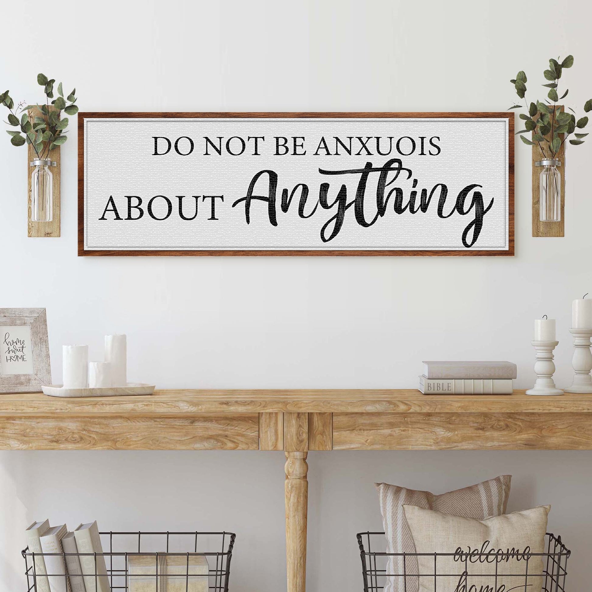 Do Not Be Anxious Faith Canvas Sign - Philippians 4:6 scripture wall art