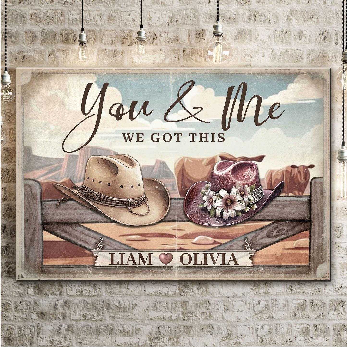 We Got This Cowboy Couple Canvas Wall Art