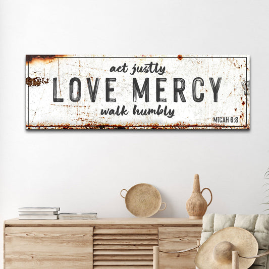 Act justly love mercy walk humbly faith sign canvas