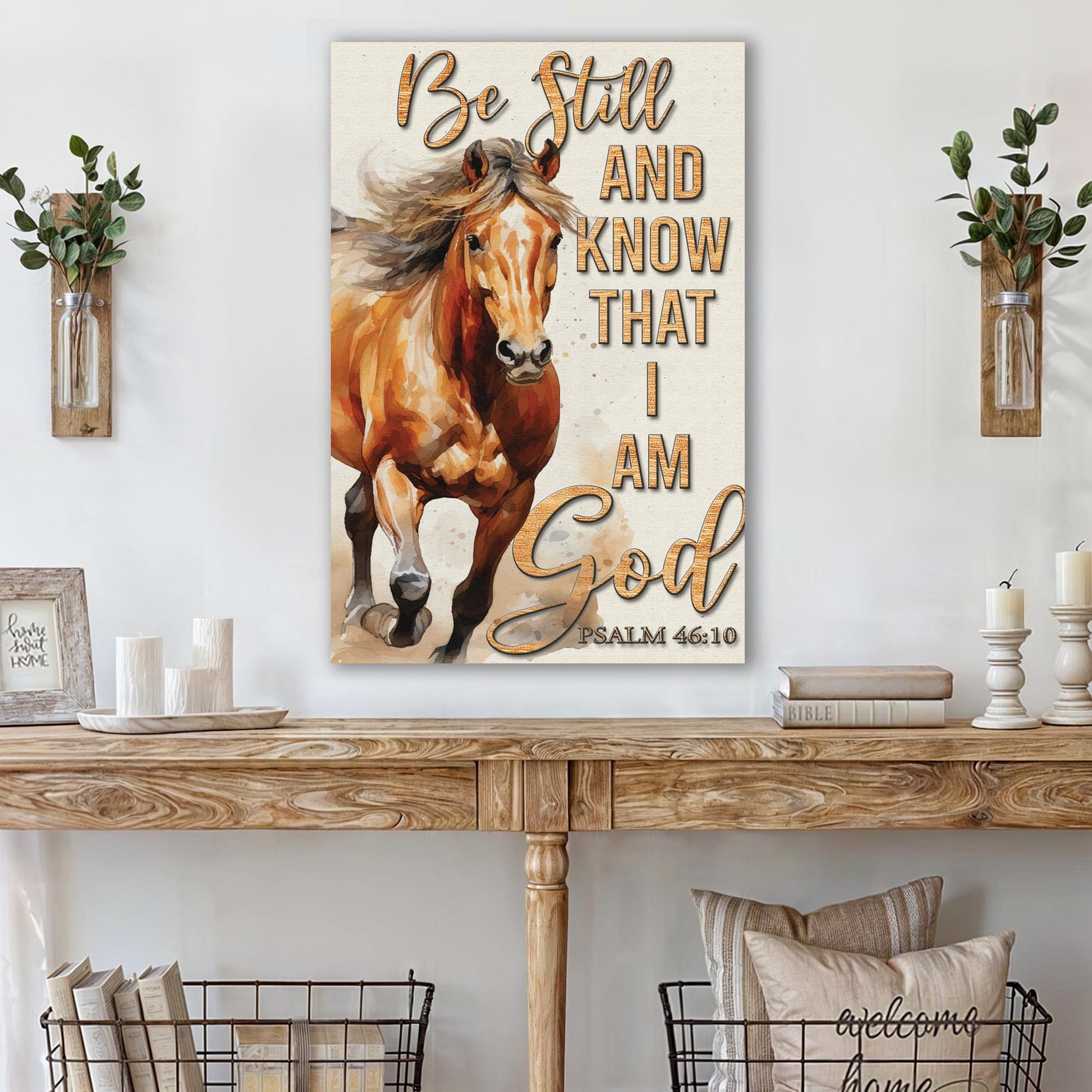 Be Still And Know That I Am God Psalm 46:10 faith canvas sign