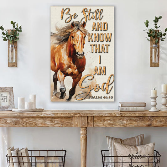 Be Still And Know That I Am God Psalm 46:10 faith canvas sign