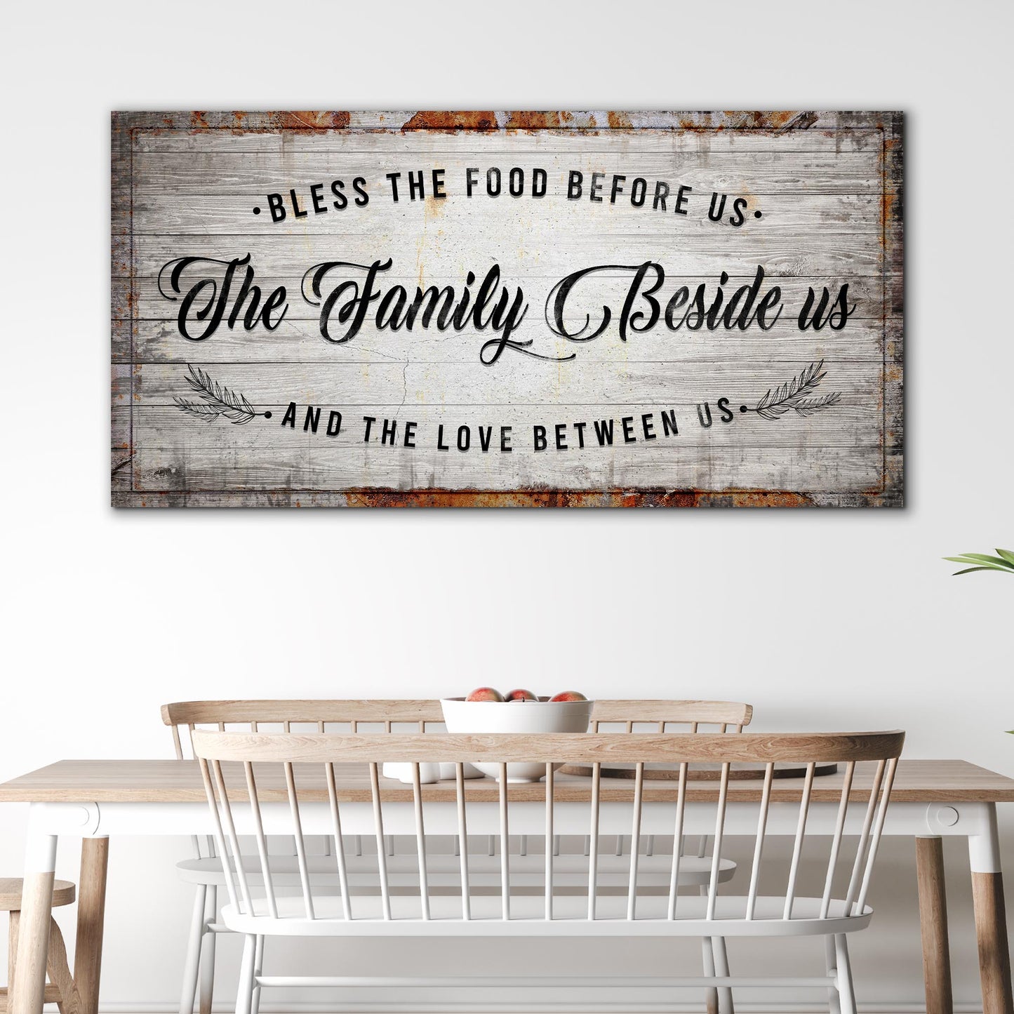 Bless the Food Before Us Kitchen Canvas Wall Art