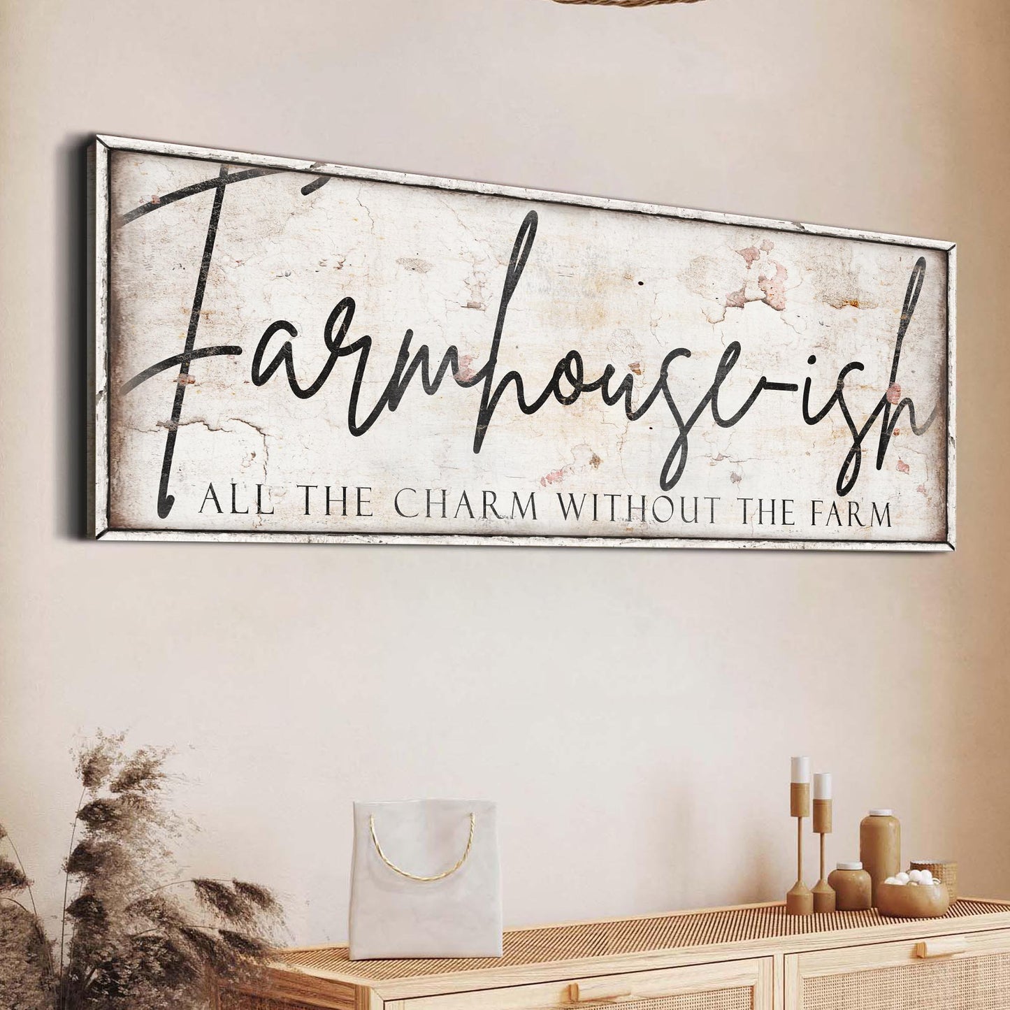 Farmhouse-Ish typographic canvas wall art sign for eclectic decor