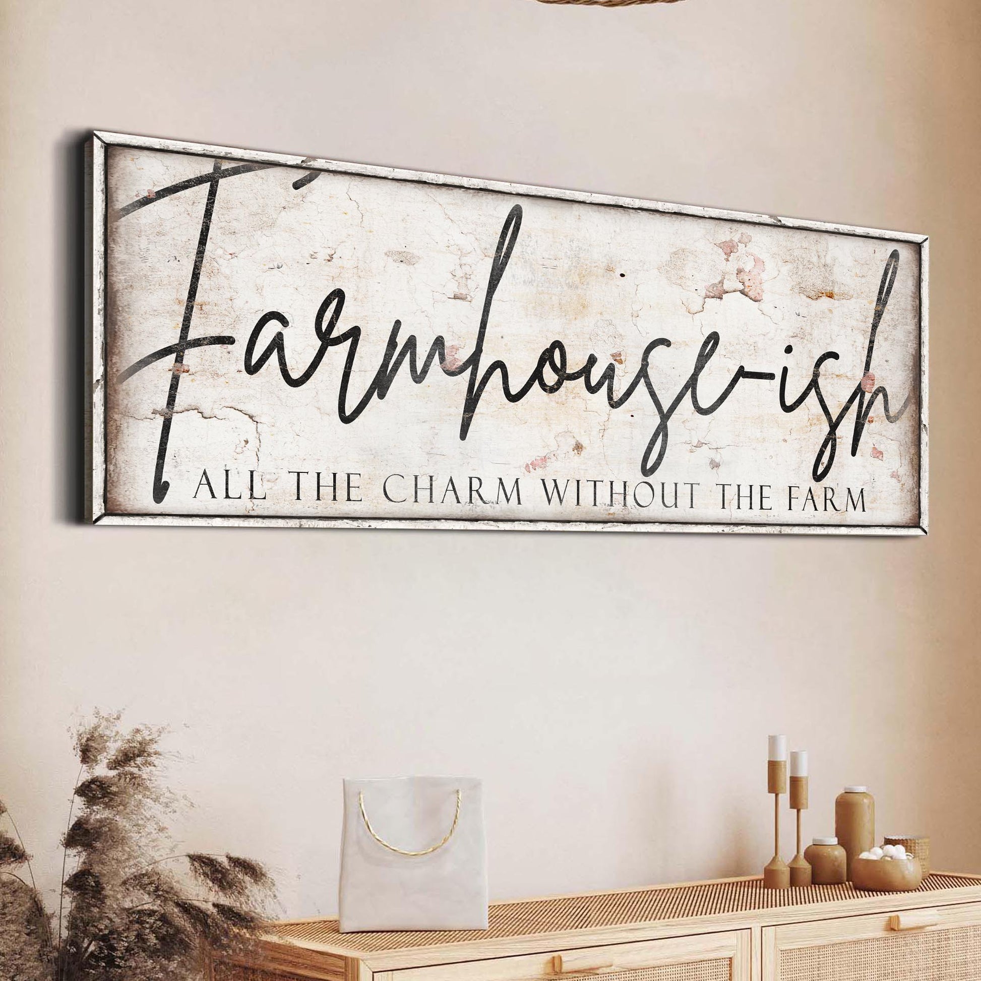 Farmhouse-Ish typographic canvas wall art sign for eclectic decor