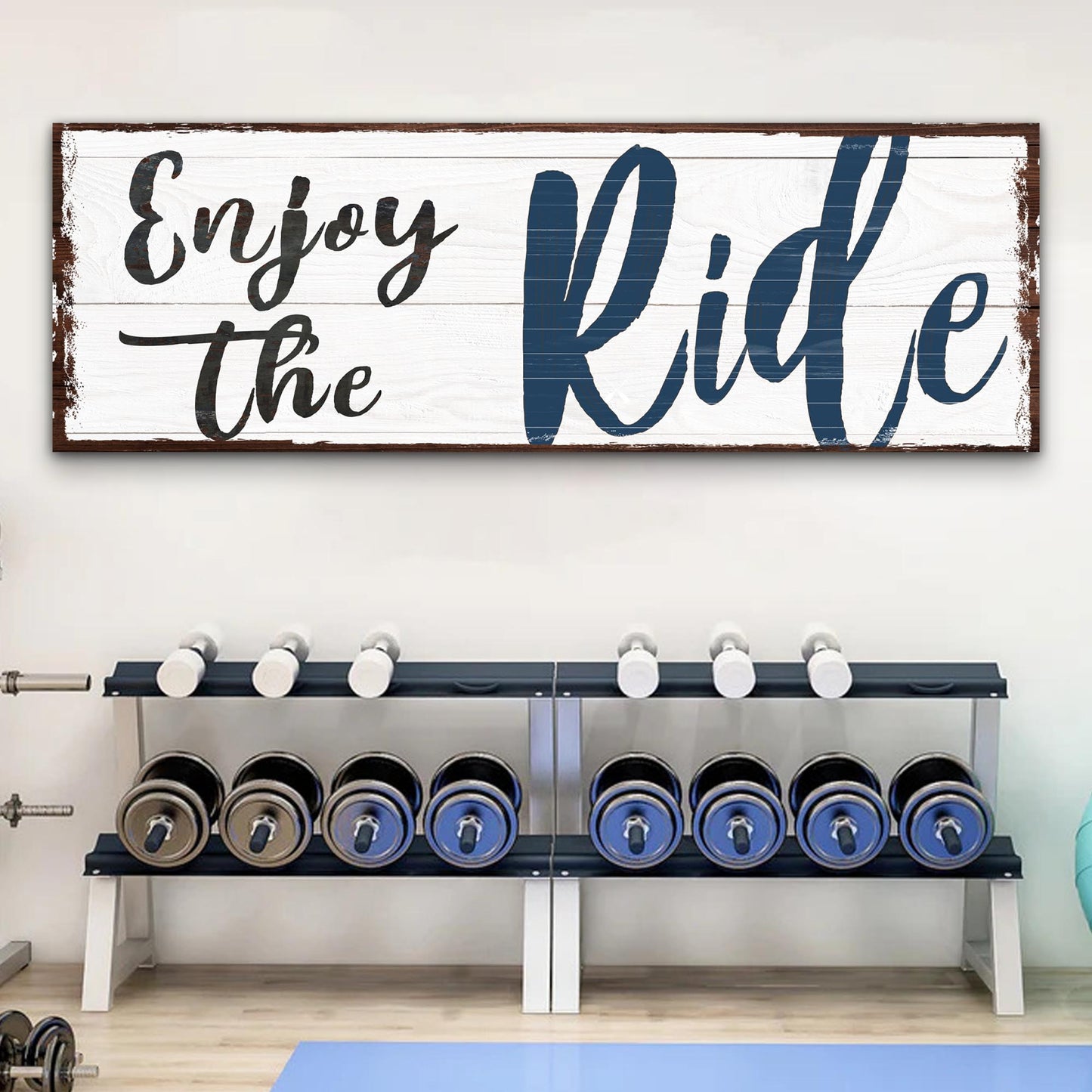 Enjoy the Ride motivational canvas sign - optimistic journey message
