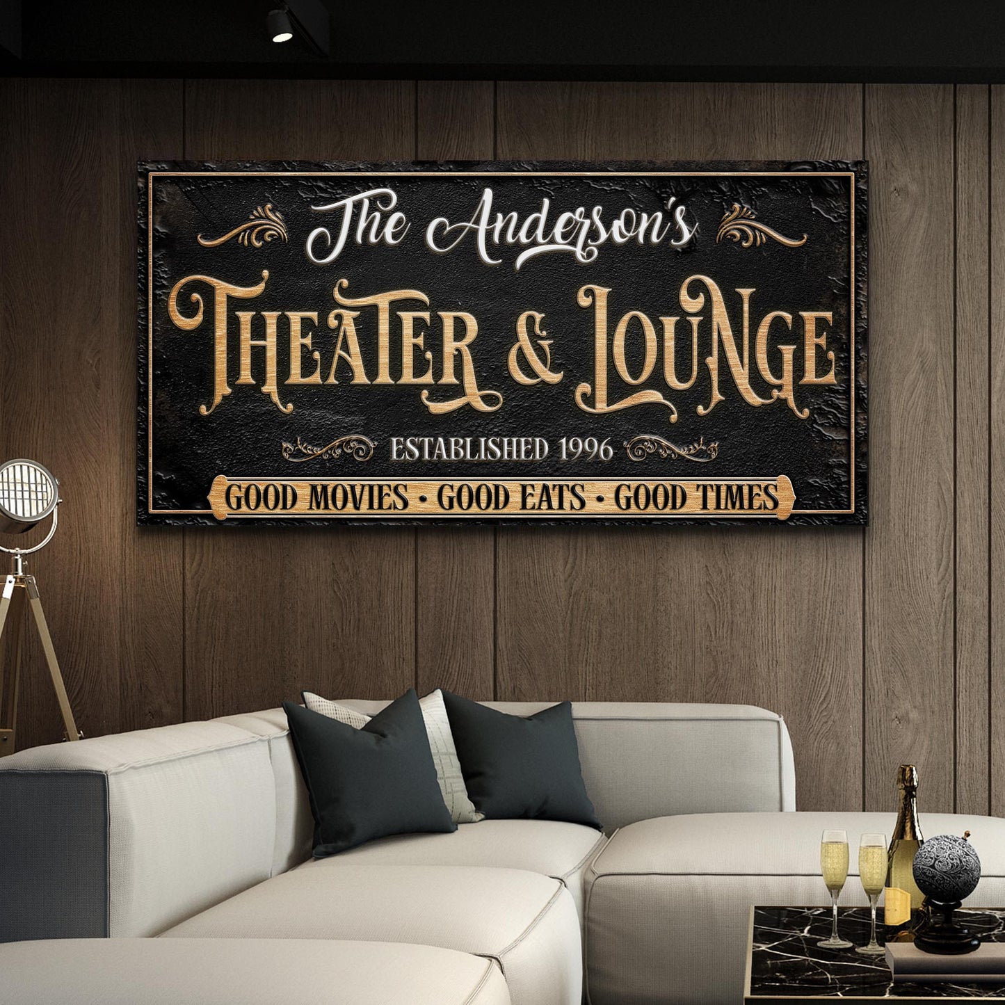 Family Theater and Lounge Canvas Wall Art