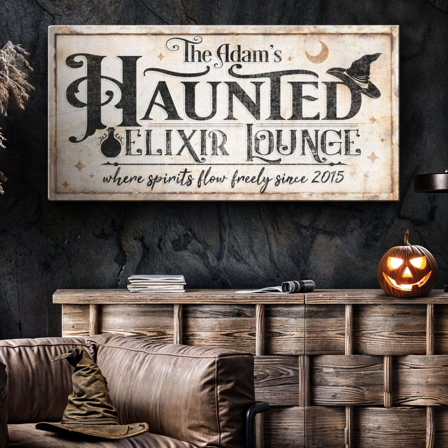 Haunted Elixir Lounge Halloween Canvas Wall Art II