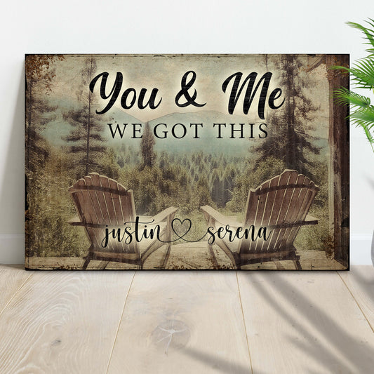 Cabin Forest Couple Canvas Wall Art