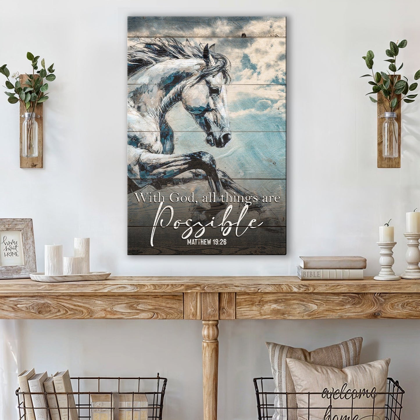 With God All Things Are Possible Faith Canvas Art