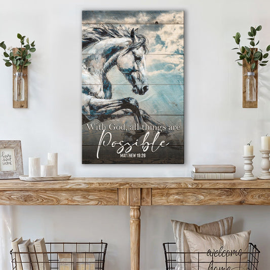 With God All Things Are Possible Faith Canvas Art