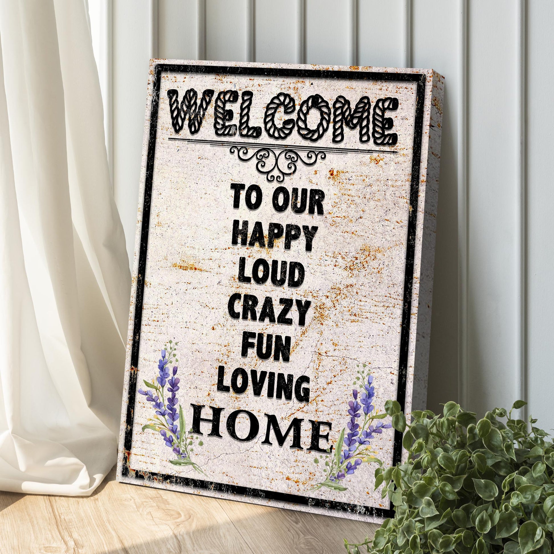Funny home canvas wall art sign style B with witty phrases, gallery-wrapped, ready to hang