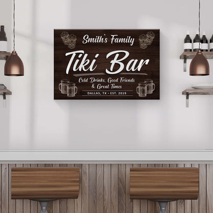 Tiki Bar Canvas Wall Art Sign