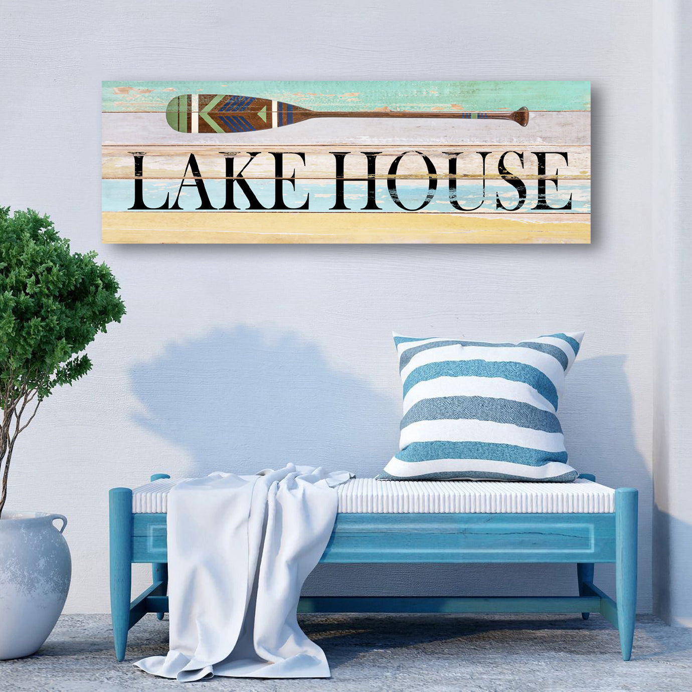 Lake House Coastal Canvas Wall Art