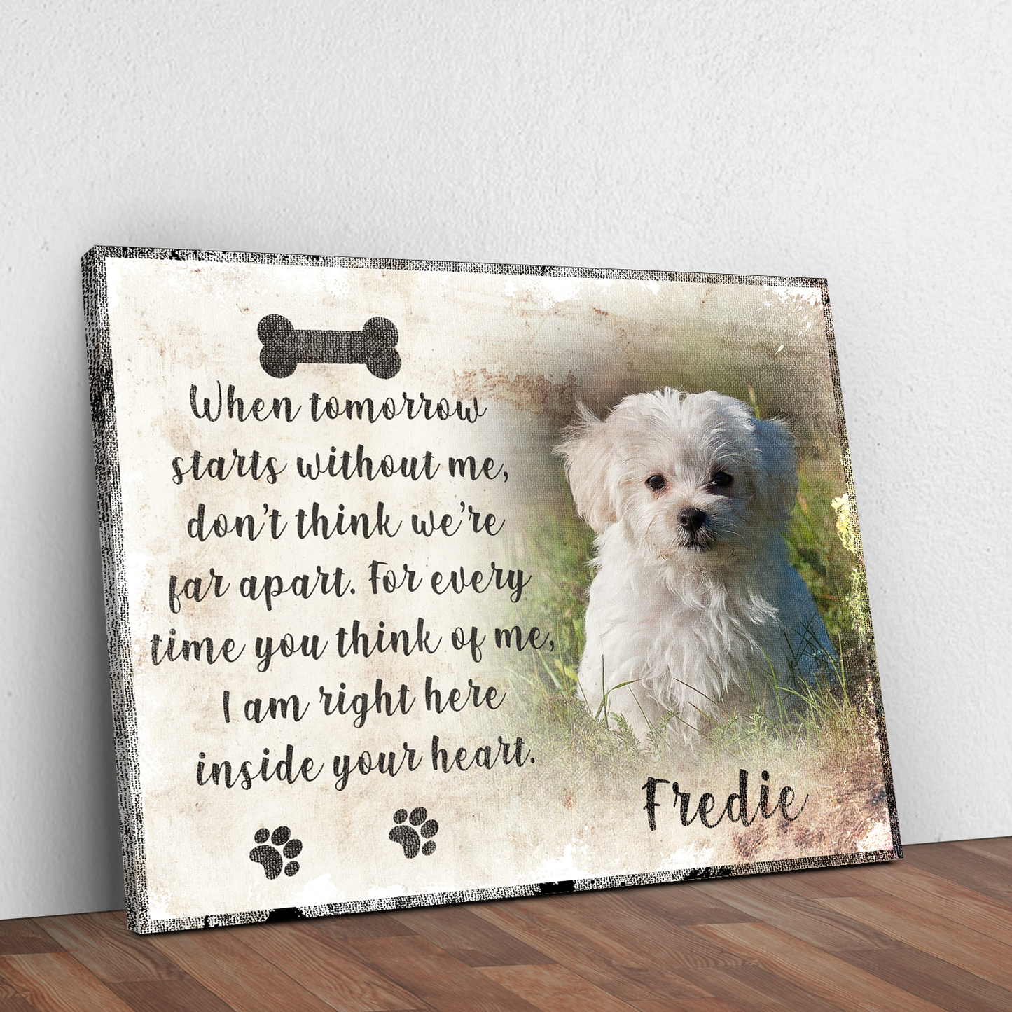 Personalized Pet Memorial Canvas Sign Wall Art