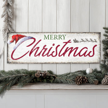 Vintage Merry Christmas Canvas Sign IV