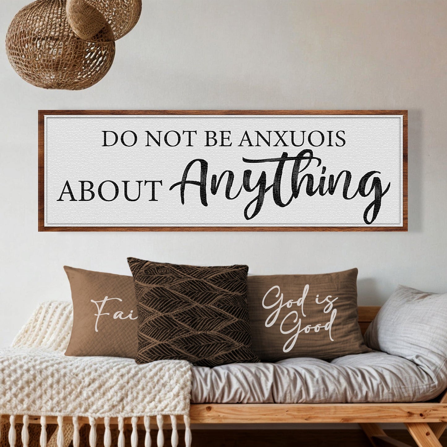 Do Not Be Anxious Faith Canvas Sign - Philippians 4:6