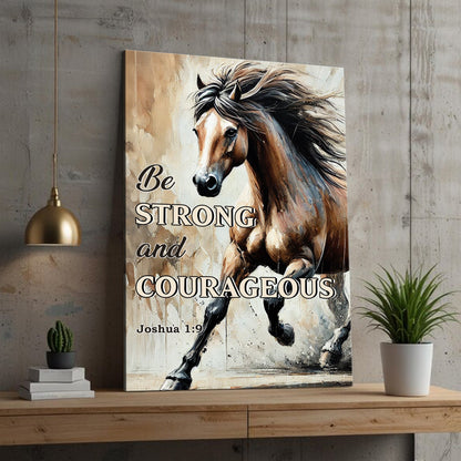 Be Strong And Courageous Faith Canvas Wall Art