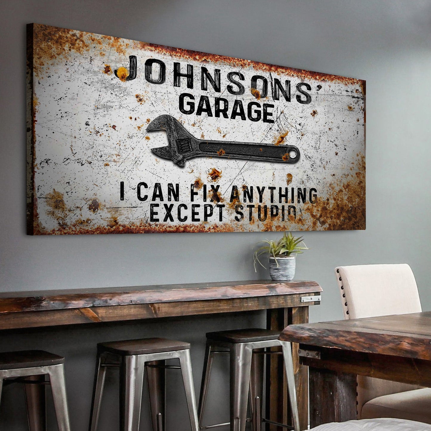 Personalized Garage Canvas Sign
