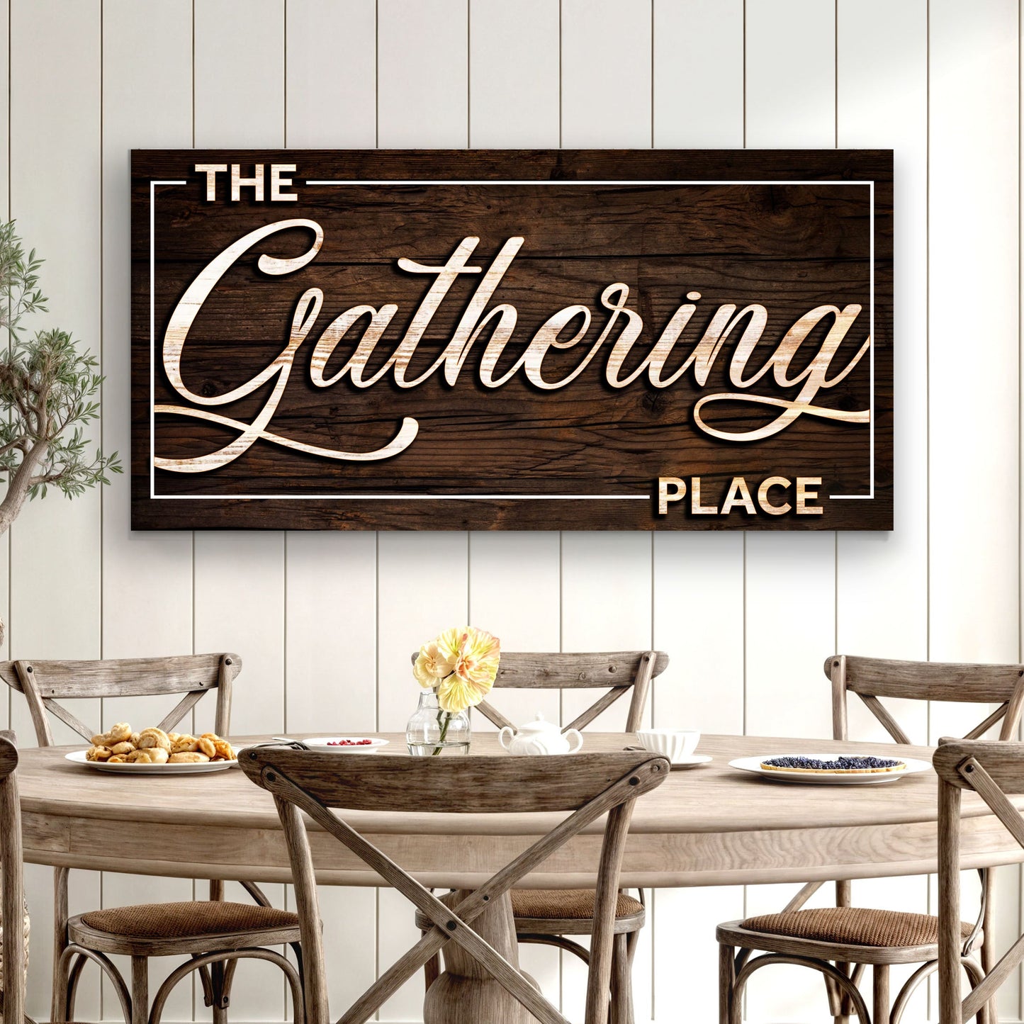 The Gathering Place Canvas Wall Art Sign