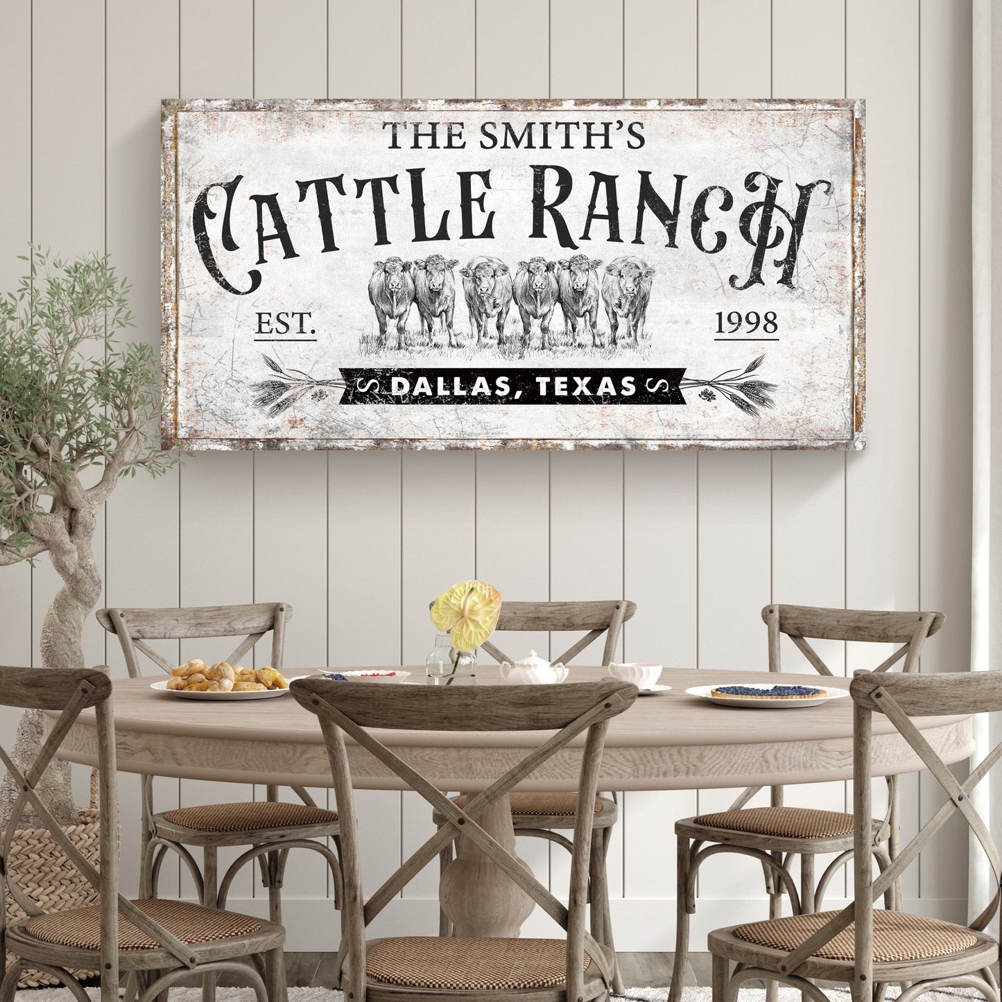 Branded Cattle Ranch Canvas Sign Farmhouse Wall Art