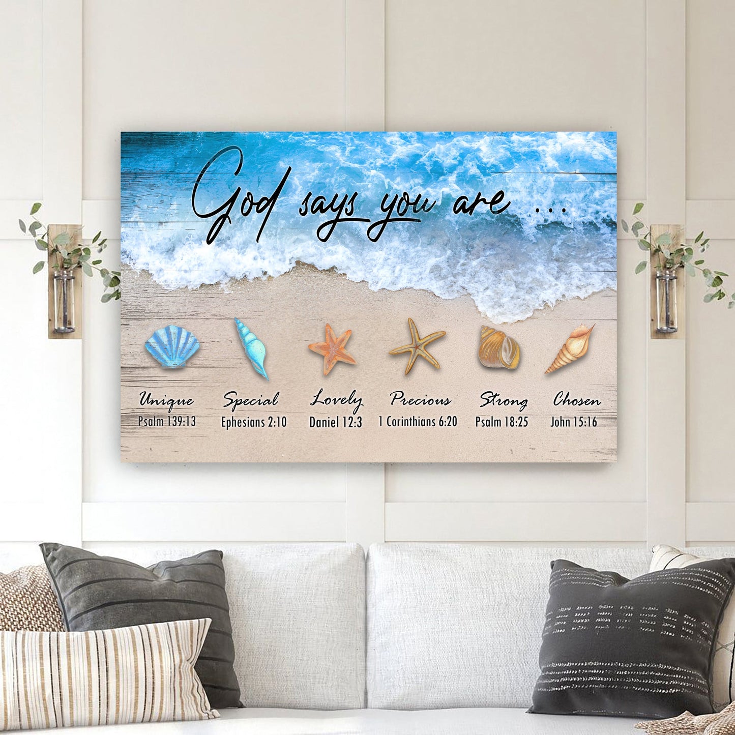 God Says You Are faith canvas print with encouraging affirmations ready to hang
