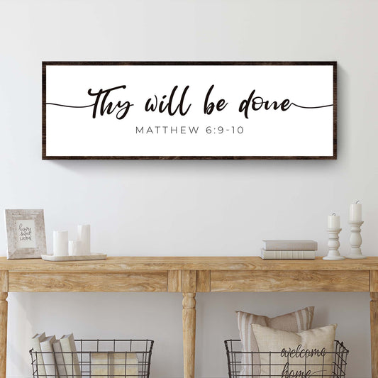 Thy Will Be Done scripture canvas wall art - Christian faith sign decor