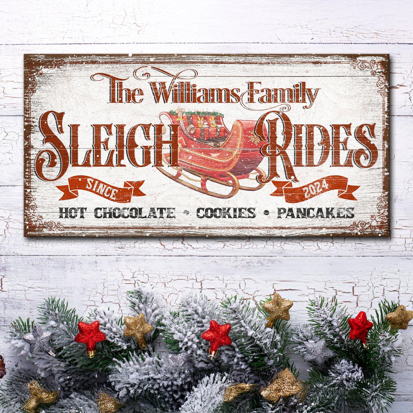 Sleigh rides festive Christmas canvas wall art traditional holiday decor