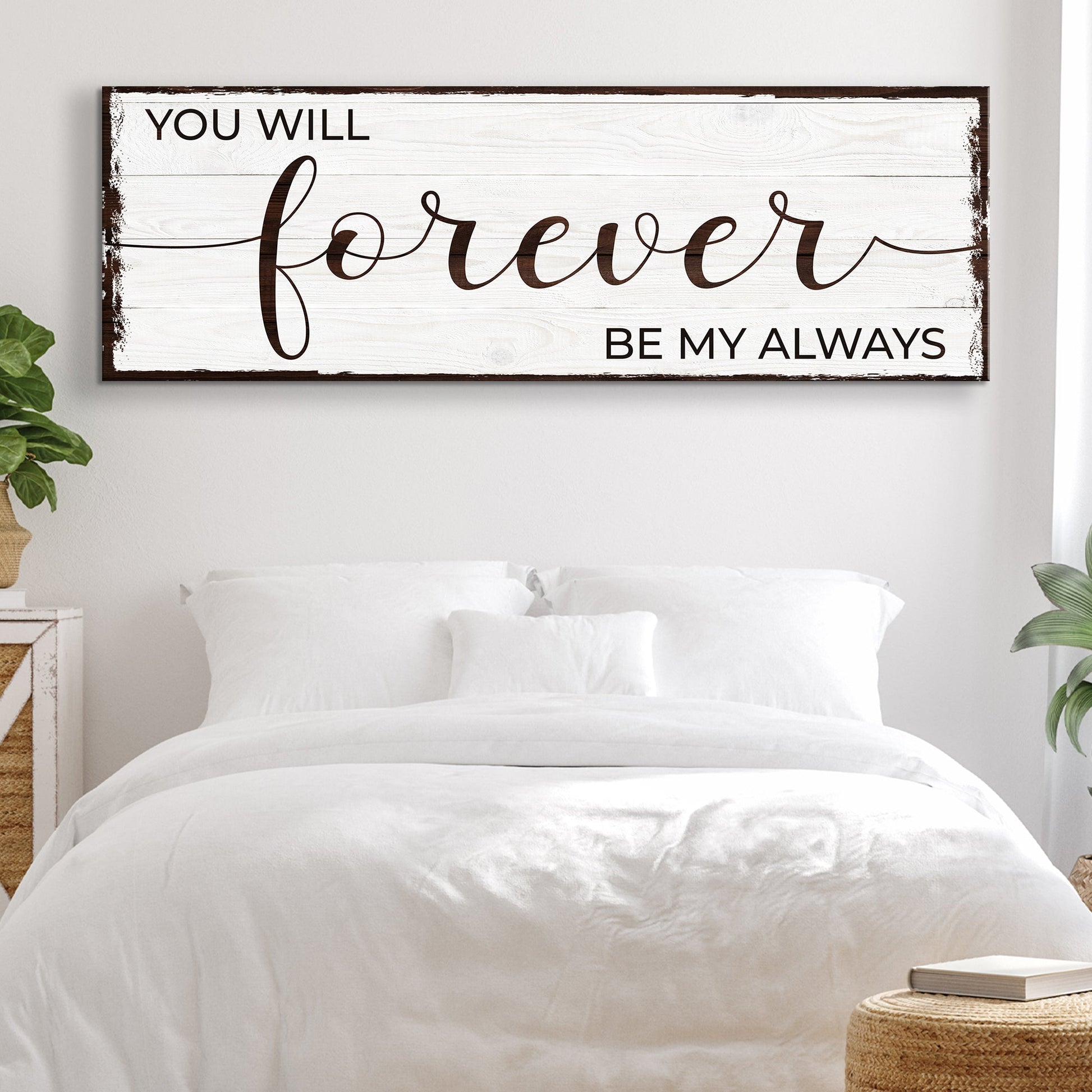 Forever Be My Always canvas wall art style B, romantic decor, ready to hang