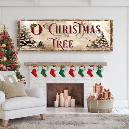 O Christmas Tree Canvas Wall Sign - Holiday Art