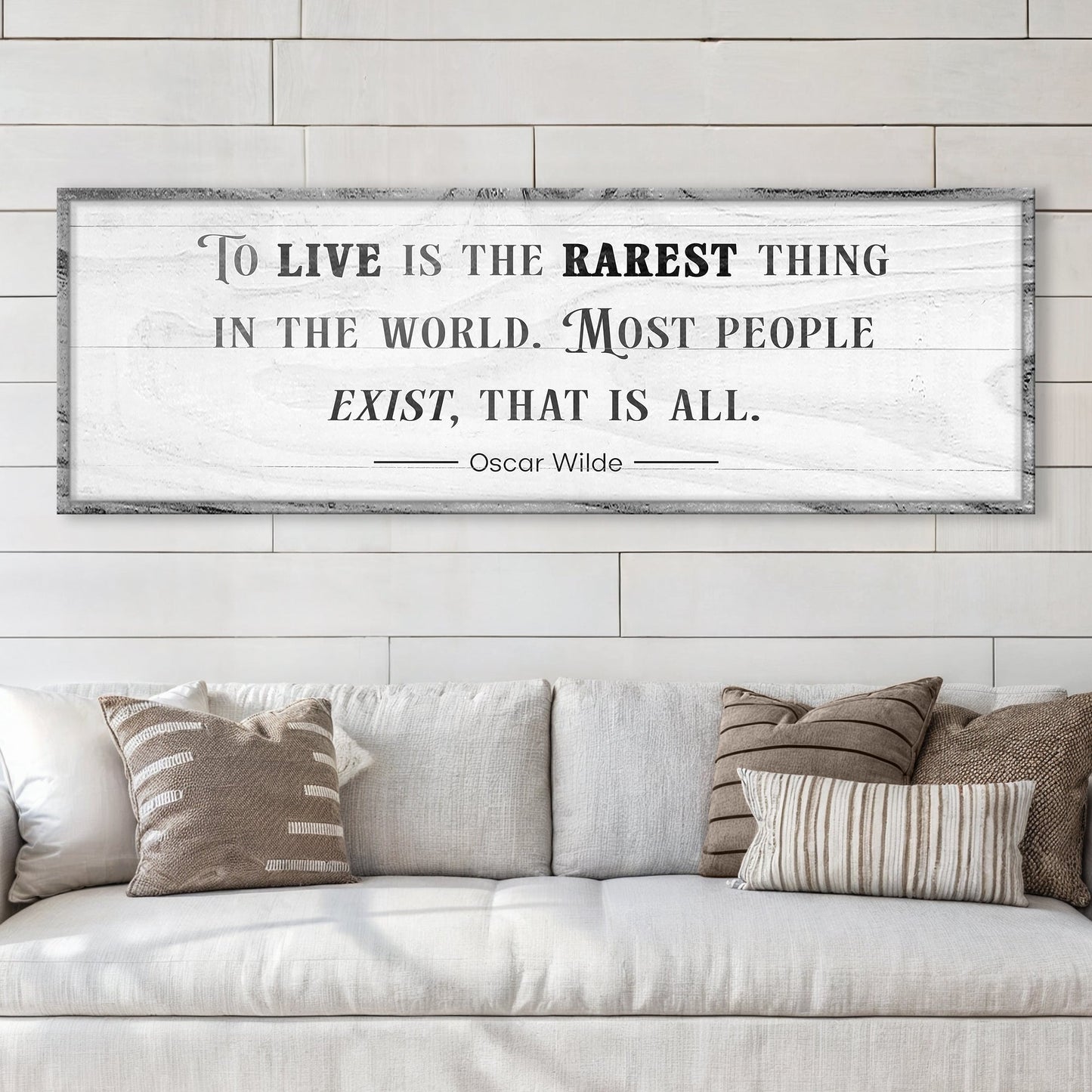To Live Is the Rarest Thing Farmhouse Canvas Sign