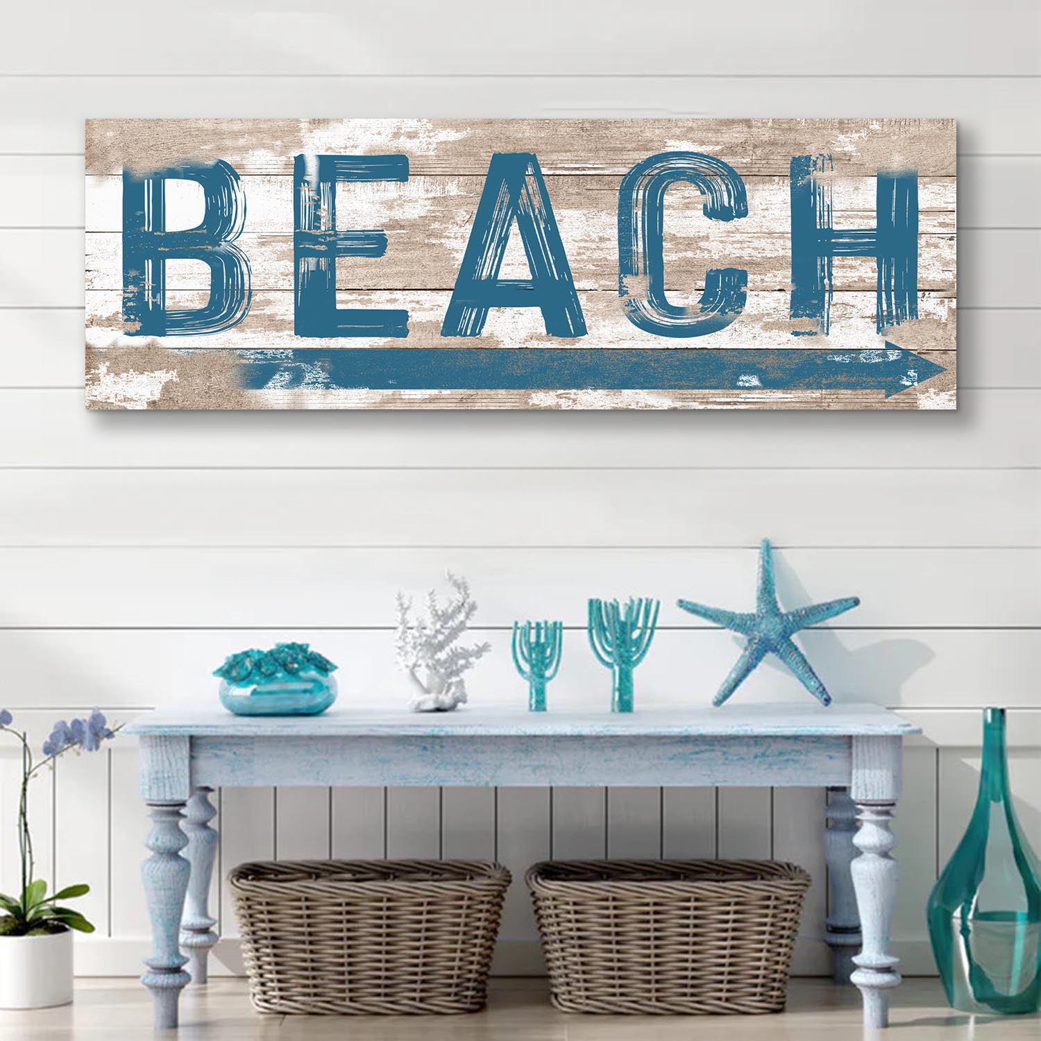 Beach House nautical canvas sign