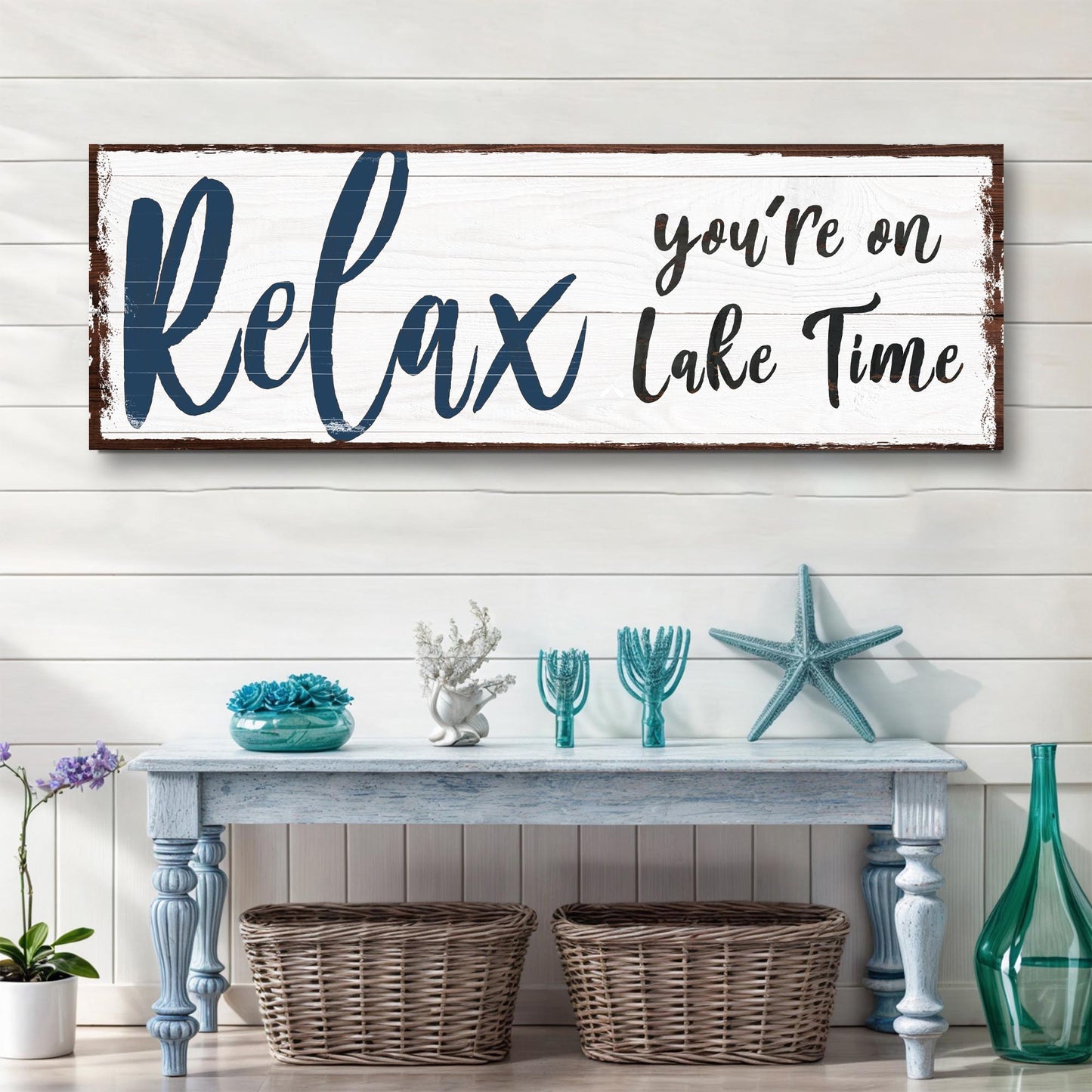 Relax You're on Lake Time Canvas Sign IV